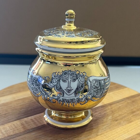 Rare Vintage Hollóháza Art Deco Porcelain Hand-Painted w/24K Gold 17-Pc. Tea Set - Picture 5 of 16